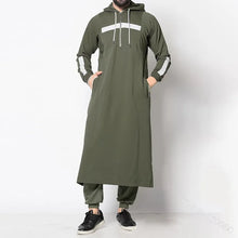 5XL Men's Sweatshirt Long Sleeve Hooded Drawstring Long Sweatshirt Vintage Striped Pockets Robe Man Casual Tops