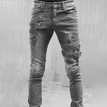 2025 New Street Skinny Ripped Jeans Men Denim Pencil Pants Wash Casual Mid Waist Trousers Slim Daily Wear Joggers Y2K Clothing