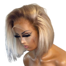 613 Blonde Lace Front Wigs For Women Short Bob Brazilian Human Hair Wig Brown Roots HD Transparent Lace Frontal Wigs Preplucked