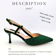 New Arrival Fashion Elegant Green Color Ladies Shoulder Bag for Party Or Commuting Large Capacity Ladies Bag and High Heels