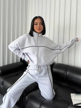 womens clothing 2 pieces set Casual Sports Suits Long Sleeved Half High Collar Cardigan Sweater Trouser Tracksuit Women Clothing