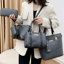 KISMIS 6PCS Printed Handbag Large Capacity Tote Bag Commuter Bag Single Shoulder Slanting Cross Bag Mother Bag