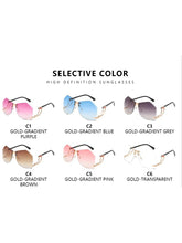New Fashionable Frameless Sunglasses for Women's Personality Trend Hollow out Mirror Legs Irregular Ocean Lens Glasses UV400