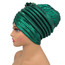 2024 New African Women's Turban Cap Nigeria Auto Gele Headtie Already Made Wedding Geles Female Head Wraps with Diamond Flower