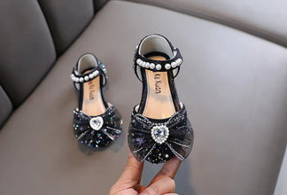 New Spring Kids Shoes Summer Children's Bow Rhinestone Girl Princess Sandals Fashion Baby Non-slip Sandals H795