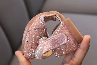AINYFU New Girls Sequins Party Sandals Summer Fashion Kids Rhinestone Bow Princess Sandals Children's Performance Shoes H950
