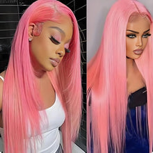 30 36 inch 250% Straight 13x4/13x6 Hd Pure Pink Lace Front Wigs 100% Human Hair For Women Brazilian Color Pre Plucked Glueless