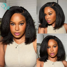 4c Hairline Kinky Straight Bob Human Hair Wig 4c Kinky Edges Curly Baby Hair Short Bob 13x4 Lace Frontal Wigs 4x4 Closure Wigs