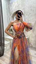 Women New Party Mesh Sloping Shoulder Dress Casual Fashion Sexy High Waist Long Maxi Loose Dress