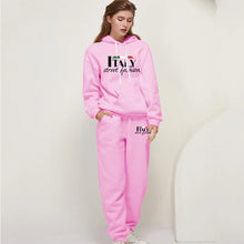 Women's Pants Suit Print Casual Hooded Sweatshirt Set Tracksuit
