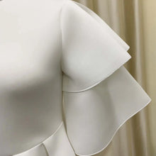 Elegant Party Dresses for Woman 2024 New O Neck Ruffles Sleeve High Waisted Asymmetric Mid Calf Luxury Birthday Dinner Vestidos