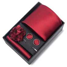 Top Grade Fashion 8 cm Wide Tie Sets Blue Stripe Men's Gravata Handkerchief Cufflink Box Fit Group Workplace Wedding Tie