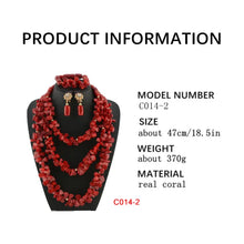 Latest Coral Jewelry Sets Nigerian Dubai Orange Necklace Sets of Beads African Bridal Jewelry Sets