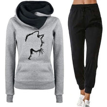 Womens Print Hooded Jogging Pants Sets