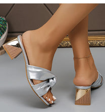 Women's Sandals Square Head Heels Sandals For Heeled Summer Shoes Woman Fashion Slippers Summer Sandalias De Mujer Heels Shoes