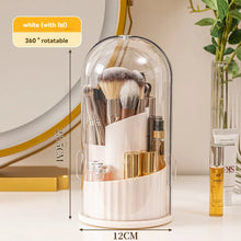 360° Rotating Makeup Brush Holder Desktop Makeup Organizer Cosmetic Storage Box Lipstick Eyebrow Brush Holder Jewelry Container
