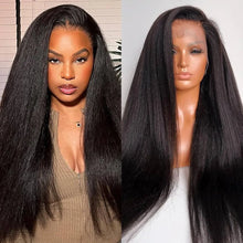 Kinky Straight 13x6 HD Lace Invisible Drawstring Strap 360 Full Lace Glue less Wig Human Hair