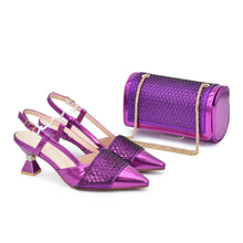 New Design Nigerian Wedding Matching Shoe and Bag Decorated with Rhinestone Wedding Shoes and Bags Set for Women Italian 2025