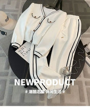 Spring and Autumn High End Casual Sports Set Women's Western V-neck Top Wide Leg Pants Two Piece Setj Uicy Corture Tracksuit