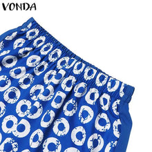 Plus Size 5XL VONDA Women Matching Sets 2024 Fashion Long Sleeve Suits Polka Dot Striped Shirts And Elastic Waist Pant Sets