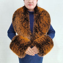 Women's Warm Fluffy Shawl Fashionable Artificial Fluffy Collar Scarve