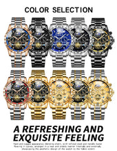 BINBOND Lurury Men's Watches Trend Fashion Original Quartz Watch for Man Flywheel Style Chronograph Waterproof Moon Phase Dress