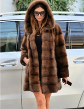 Women's Luxury Hooded Faux Fur Mid-length Jacket
