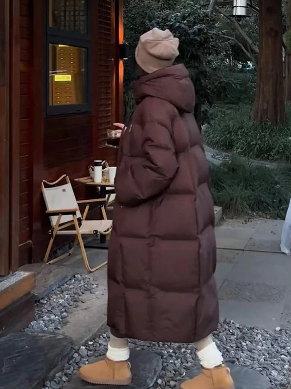 Women's Fashionable Long Winter Hooded Parka Jacket