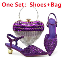 Blue Nigeria Party Shoes and Bags for Women Ladies Shoe and Bag Set Latest Designers Pointed Toe Sexy Wedding Party Sandals