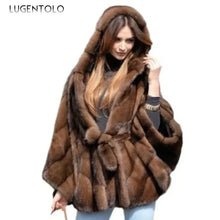 New Elegant Quality Faux Fur Hooded Women's Coat For Winter