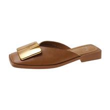 Baotou Slippers Women Wear 2024 New Korean Version of Lazy Metal Buckle Sandals Slip-on Sandals