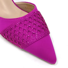 2025 New Elegant Nigerian Women’s Wine Colour Heeled Shoes and Rhinestone Handbag Set – Italian Design for Parties and Weddings