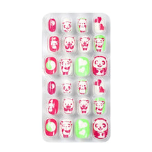 24Pcs/Set Kids Candy Flower Cute Fake Nails Detachable Full Cover False Nails Press On Nails Children Girls Nail Decoration Gift