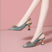 High Heels Women's Sandals Soft Leather Fish Mouth Shoes Summer New Ladies Shoes Fashion Women Sandal Bow hollow Female Shoe