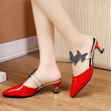 Pointed Designer Slides Fashion Rhinestones Non-Slip Women Slippers Elegant High Heel Outdoor Pearl Party Shoes