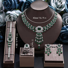 2024 Bridal Zirconia Full Jewelry Sets For Women Party 4pcs Luxury Dubai Nigeria CZ Crystal Wedding Necklace Sets