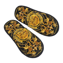 Custom Queen Of Absolutely Everything Gold Baroque Soft Memory Foam House Slippers Women Comfy Warm Anti-skid Sole Slipper