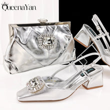 Queena Yan High-end Matching! Elegant Women's Shoes and Bag Shiny Big Rhinestone Wedding OL Luxury Fashion Shoes Good Quality