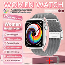 2025 AI Diagnosis NFC Smart Watch Women 1.85 inch AMOLED Blood pressure Heart Rate Temperature BT call Smartwatches Men For IOS