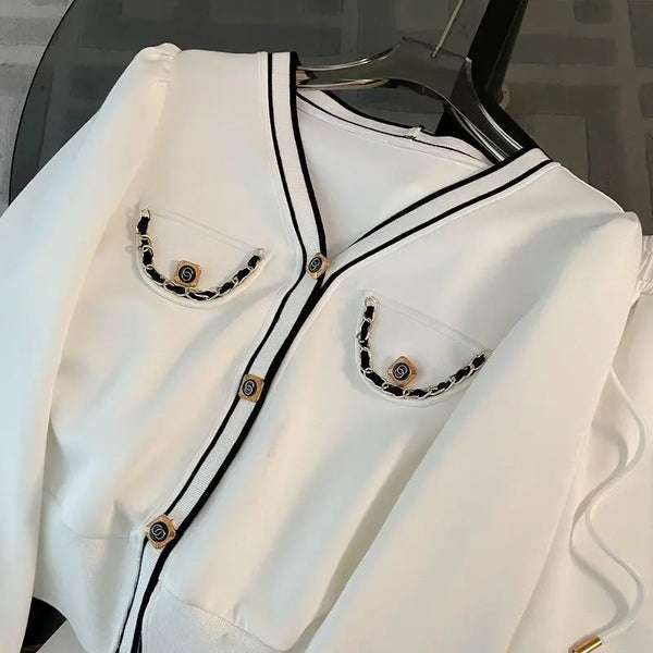 Spring and Autumn High End Casual Sports Set Women's Western V-neck Top Wide Leg Pants Two Piece Setj Uicy Corture Tracksuit