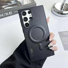 Leather phone case for Samsung S25 S24 S23 S22 S25 Plus S25 Ultra Luxury Magnetic Shockproof Anti-knock cover
