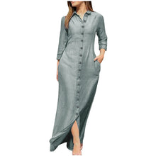 Elegant Long Dress For Women Spring Autumn Long Sleeve Solid Color Cotton And Linen Shirt Dresses Casual Button Dress Robe Femme