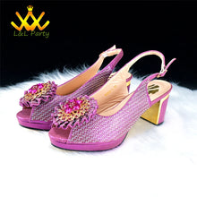2025 Special New Arrivals Italian Women Shoes and Bag to Match in Green Color with Platform Shinning Crystal Sandal for Wedding