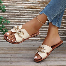 Women Luxury Decor Slide Sandals Beige Brown 2025 Summer Outdoor Fashion Elegant Sexy Casual Party Flats Office Mujer zapatos