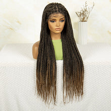 Synthetic Braided Wig Synthetic Hair Lace Front Wigs Box Braided Wigs for Black Women 36 Inches Micro Braids Wigs with Baby Hair