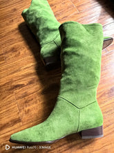 Fashion Knee Length Women's Frosted Leather Long Boots