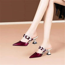 Pointed Designer Slides Fashion Rhinestones Non-Slip Women Slippers Elegant High Heel Outdoor Pearl Party Shoes