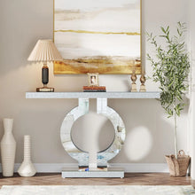 43.3-Inch (110cm)Mirrored Console Table, Modern Entryway Table with Thickened Mirror Finish Tabletop