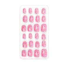 24Pcs/Set Kids Candy Flower Cute Fake Nails Detachable Full Cover False Nails Press On Nails Children Girls Nail Decoration Gift