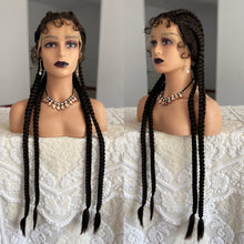 Synthetic Lace Front Wig Braided Wigs With Baby Hair 32 Inches 4 Twist Cornrow Braids Cosplay DIY Wig Synthetic Crochet Braids